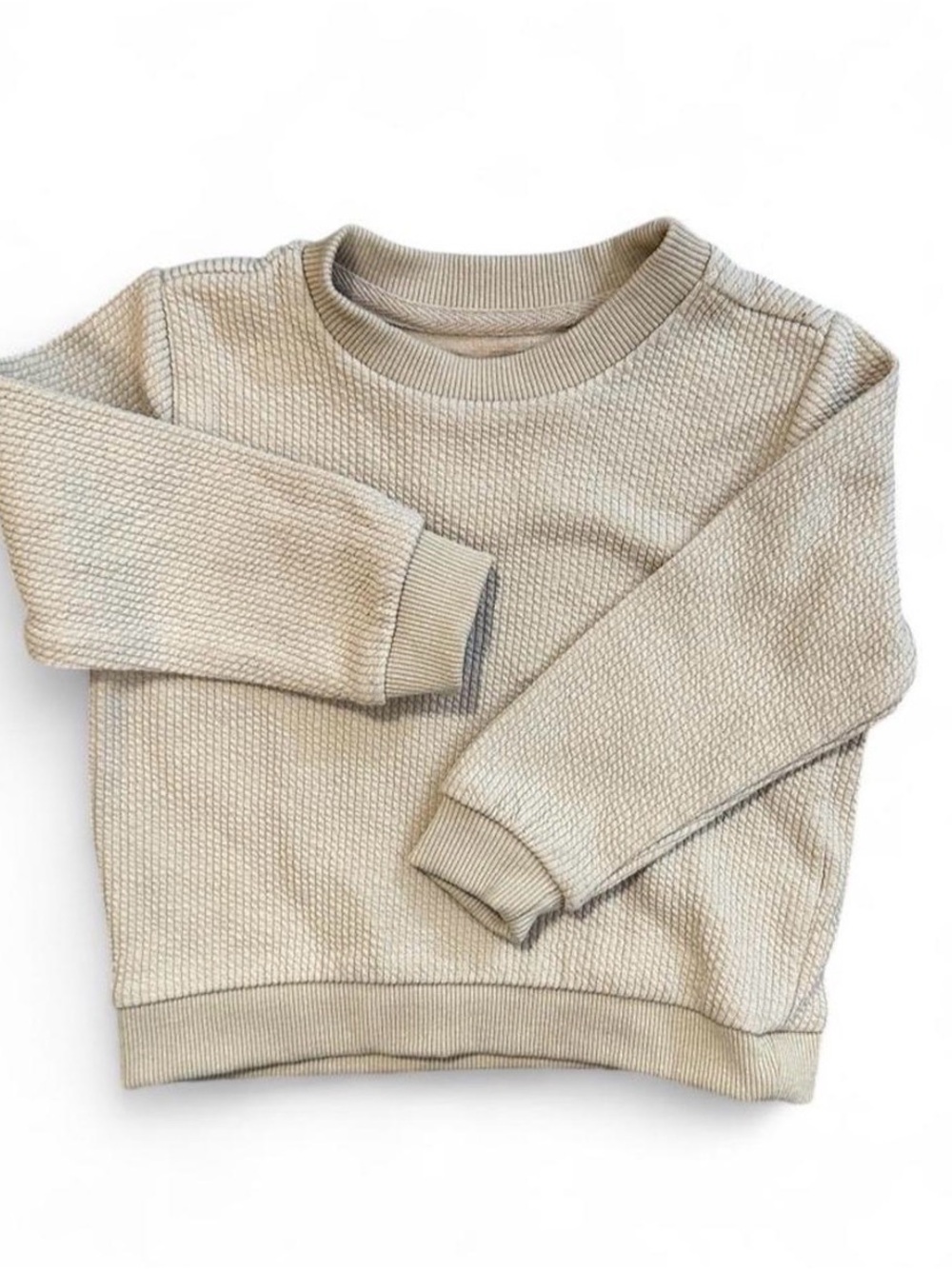 18 Months Textured Long Sleeve Tee - Cream